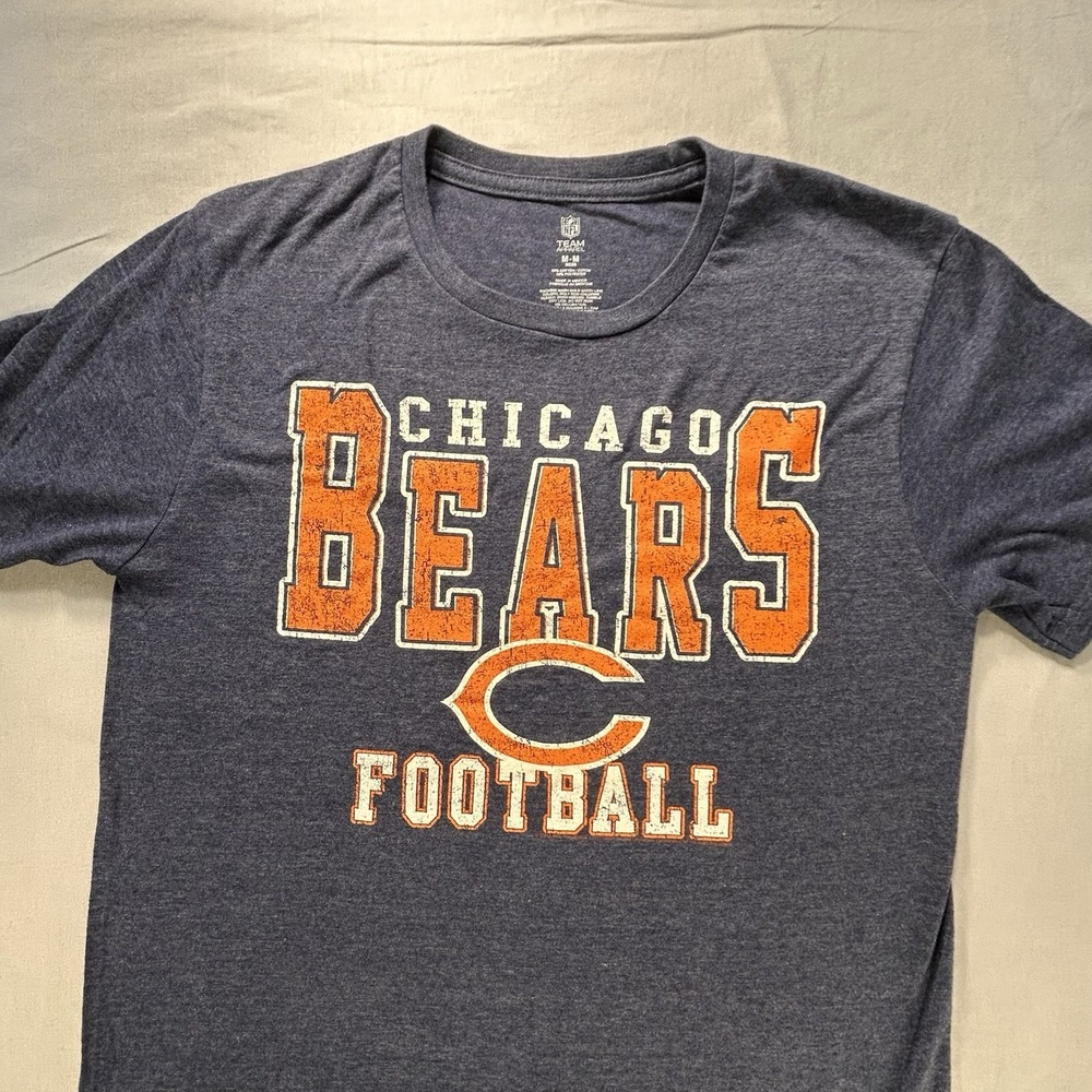 NFL Chicago Bears Short Sleeve Blue Shirt Men's Medium Football Game Day - Picture 2 of 5